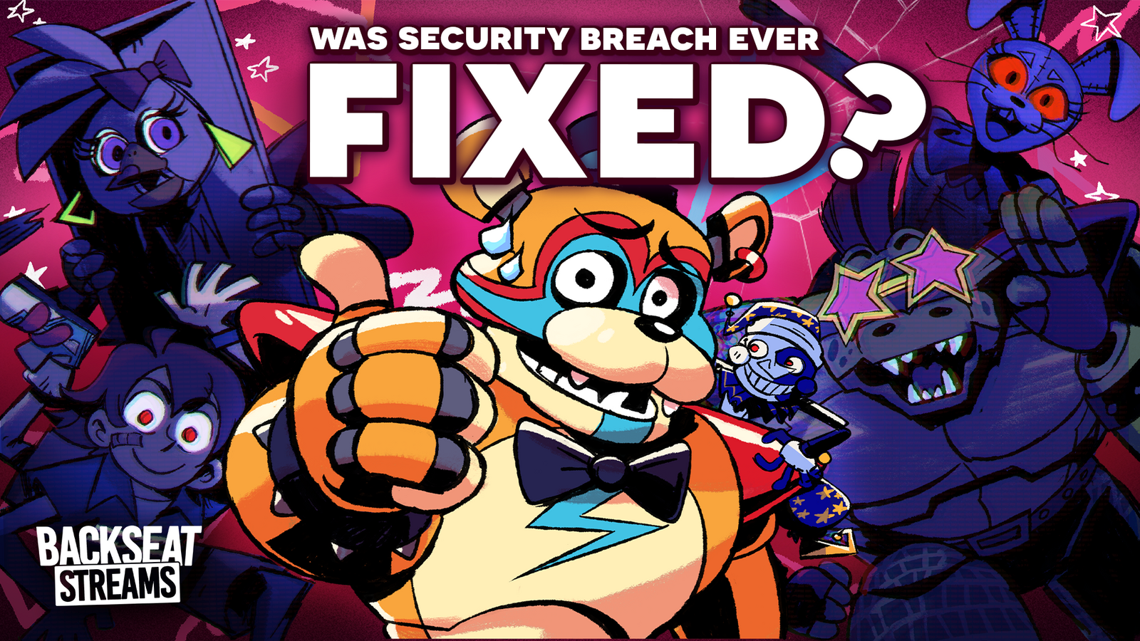 Youtube thumbnail for BackseatGaming's 'Was Secruity Breach Ever Fixed' video. Youtube thumbnail for BackseatGaming's 'Was Secruity Breach Ever Fixed' video.